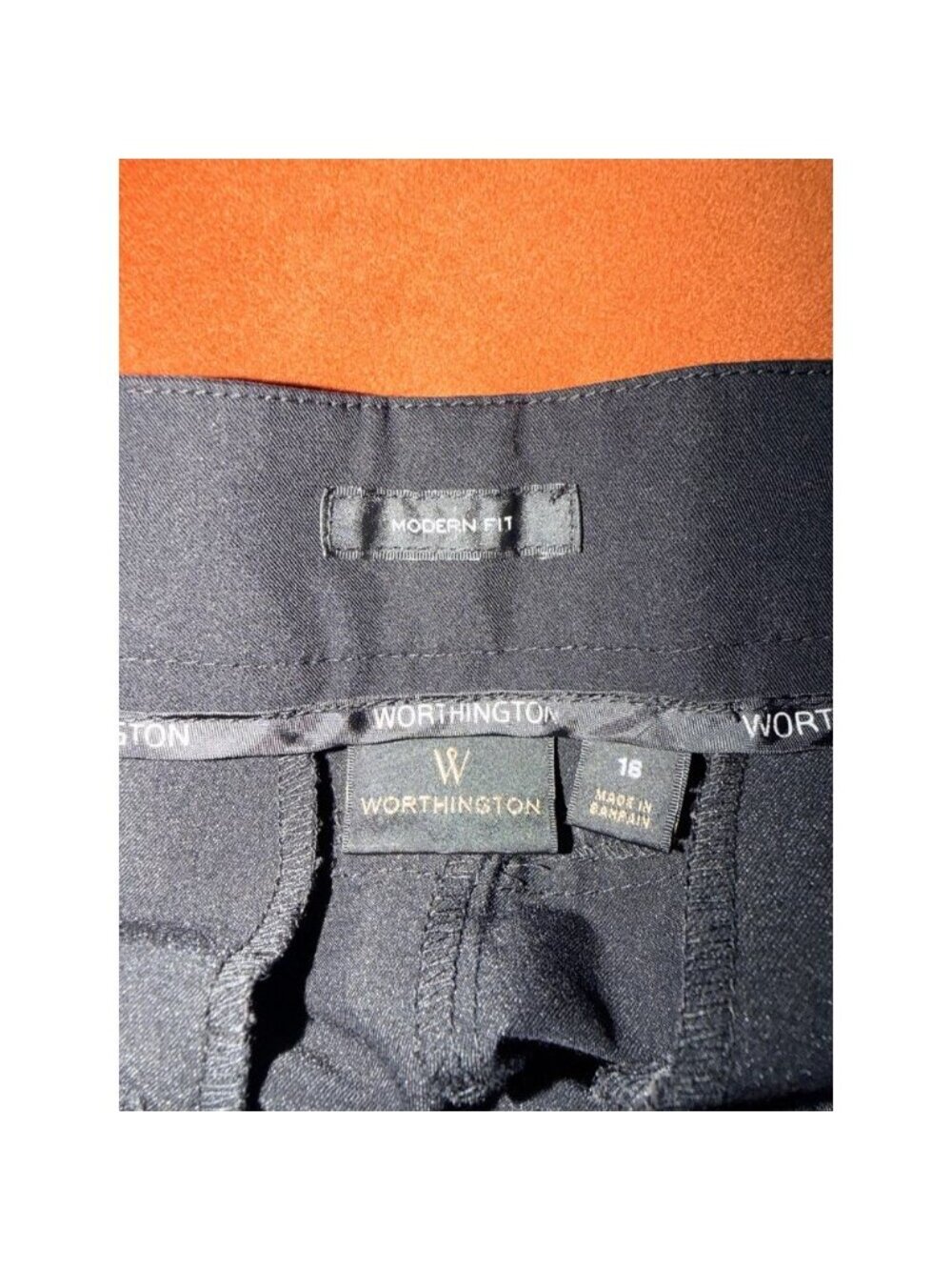 3 for $9 Worthington Modern Fit Black Wide Leg Cuffed Pants EUC 16 - Picture 3 of 5